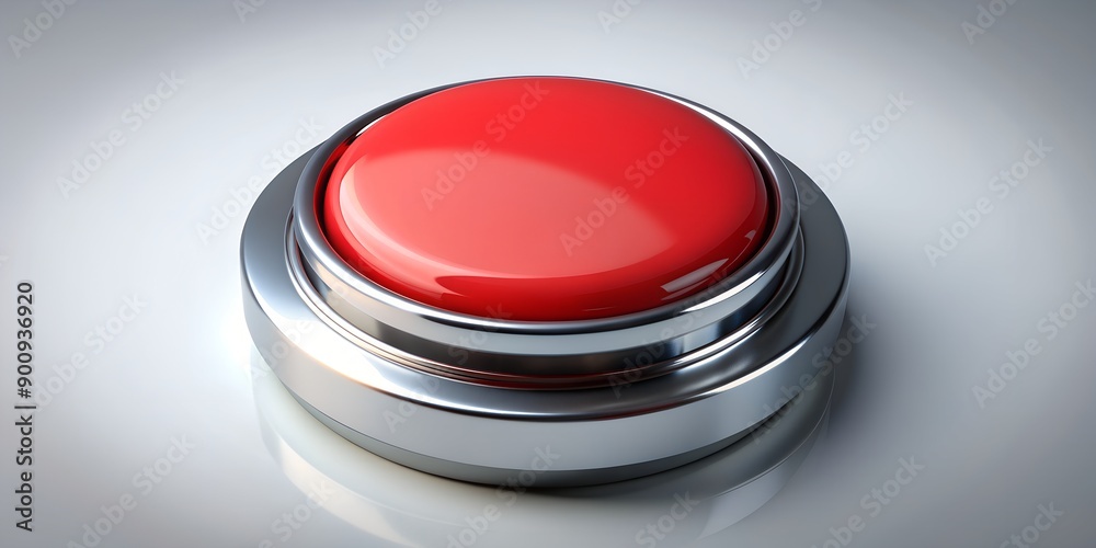 3D rendering of stop button illustration Creative AI 3D rendering of stop button illustration Creative AI