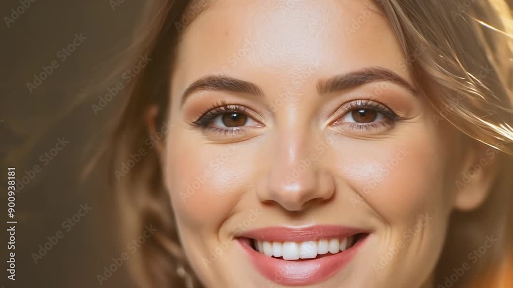 Close Up of Smiling Female Model With Flawless Skin in Natural Light Generative AI Close Up of Smiling Female Model With Flawless Skin in Natural Light Generative AI