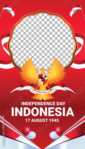 Indonesia celebrate indepencence day social media post frame vertikal photo background 5 photo