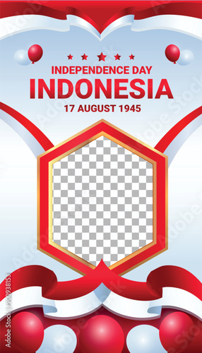 Indonesia celebrate indepencence day social media post frame vertikal photo background 2