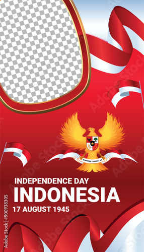 Indonesia celebrate indepencence day social media post frame vertikal photo background 4