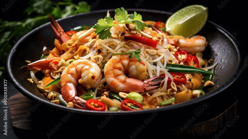 Delicious Pad Thai with Shrimp Delicious Pad Thai with Shrimp