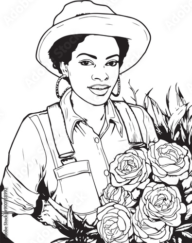 African Black Woman illustration Silhouettes Adobe Illustrator Artwork