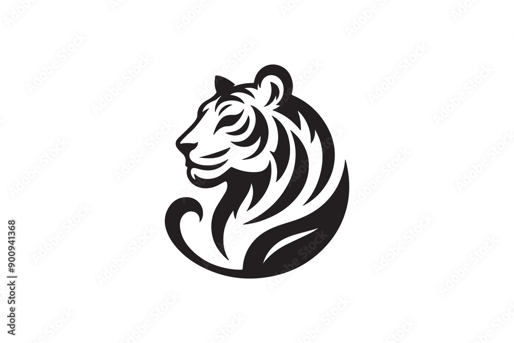 create a tiger logo silhouette vector with white background. create a tiger logo silhouette vector with white background.