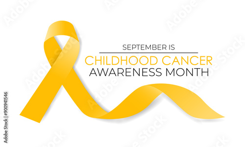 Childhood cancer awareness month is observed every September to honor cancer-affected children and families. Vector illustration