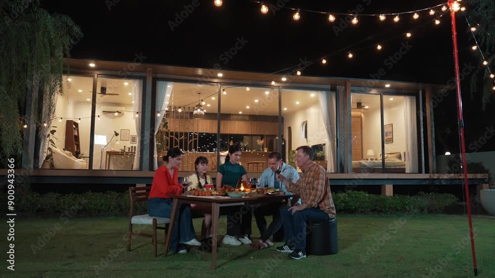 Family together for holiday celebration in garden. Family member gather have dinner. Outdoor picnic activity to relax with food and spend time with cute relatives cross generation gap. Divergence. Family together for holiday celebration in garden. Family member gather have dinner. Outdoor picnic activity to relax with food and spend time with cute relatives cross generation gap. Divergence.