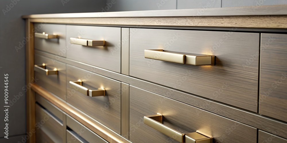 A modern cabinet with brass drawer pulls showcasing a contemporary and stylish design Generative By AI A modern cabinet with brass drawer pulls showcasing a contemporary and stylish design Generative By AI