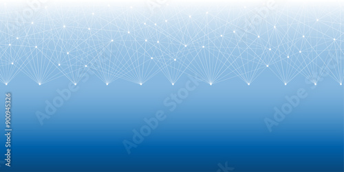Digital technology networking grid for communication blue gradient background