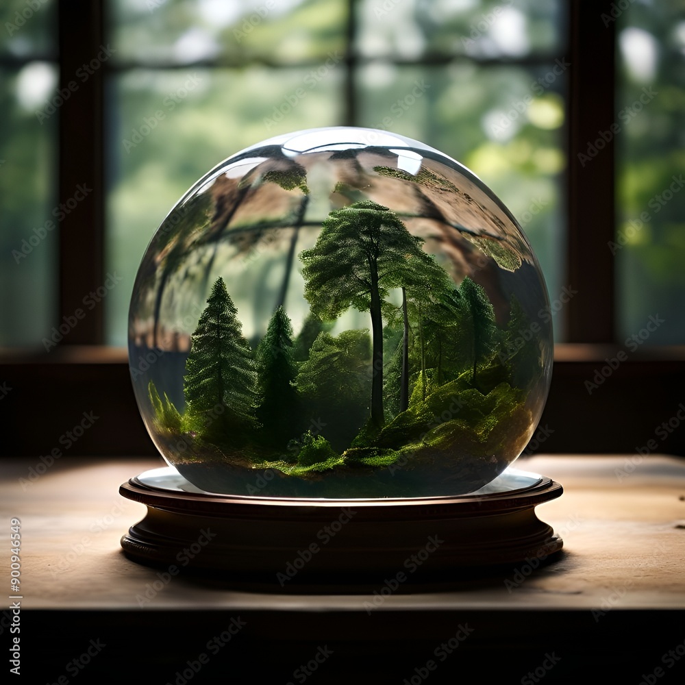 glass globe on a table glass globe on a table