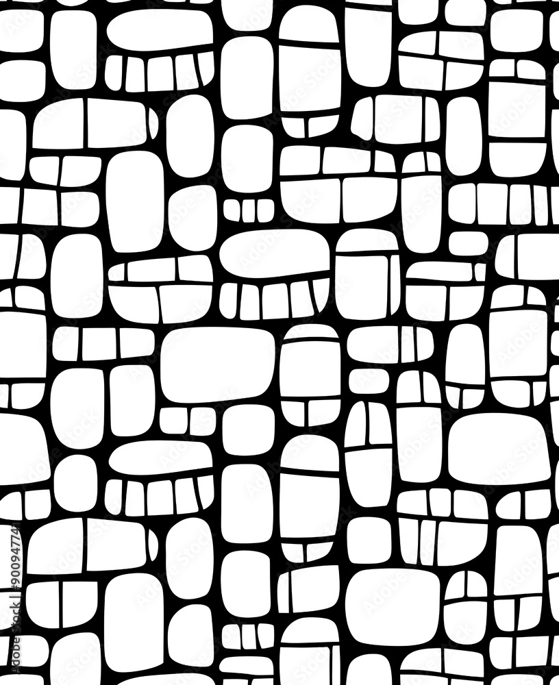 Abstract Black and White Geometric Rectangular Pattern