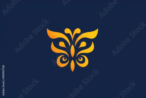 Elegant Golden Butterfly Logo Design