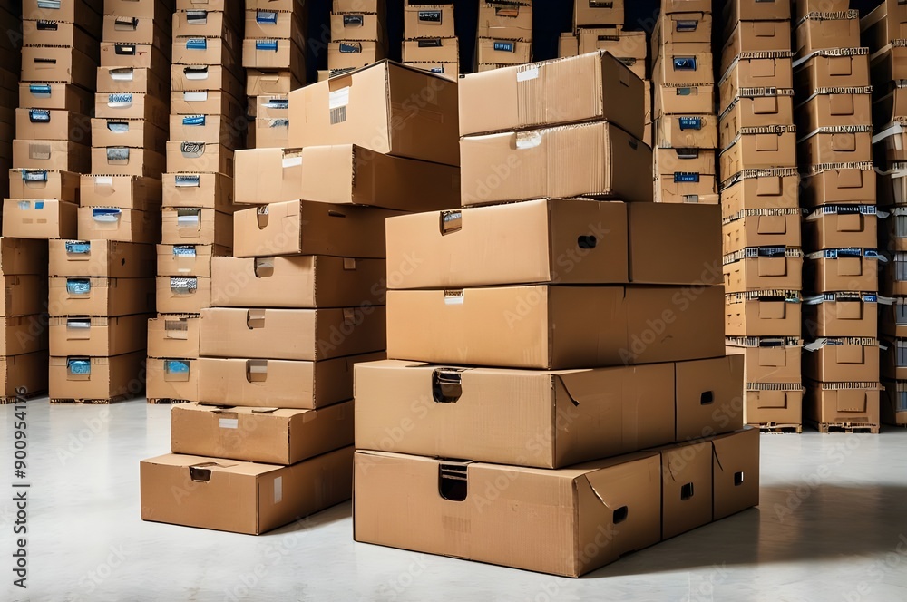 A neatly stacked pile of cardboard boxes on a plain background, symbolizing moving or storage organization. A neatly stacked pile of cardboard boxes on a plain background, symbolizing moving or storage organization.
