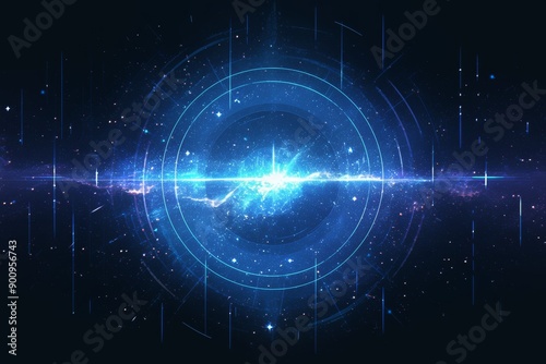 Abstract cosmic energy waveforms background with cosmic energy waveforms and radiant light bursts. Emphasizing cosmic power and artistic vibrancy, ideal for futuristic designs and energetic visuals.