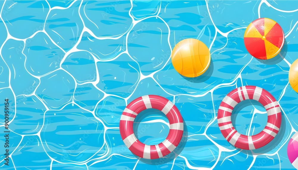 swimming ring floating in the pool swimming ring floating in the pool