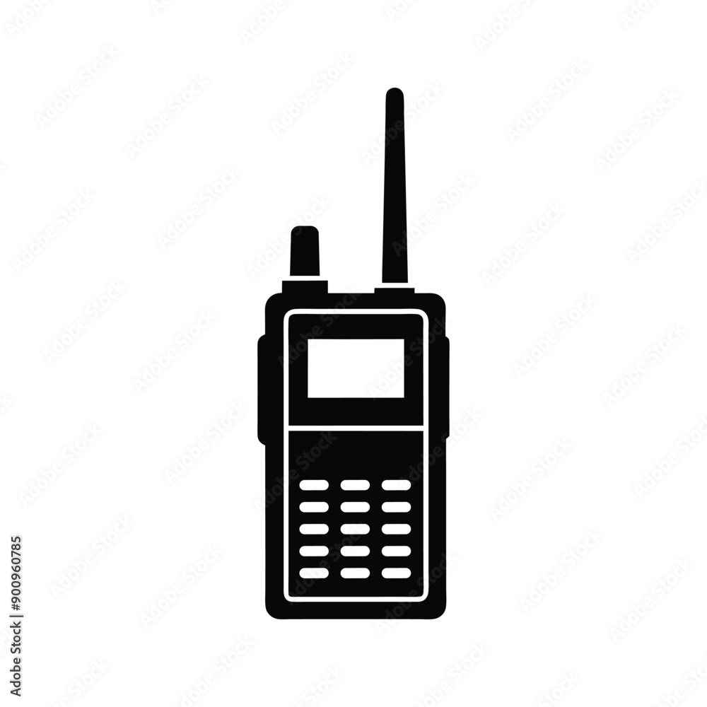 vector silhuotte of walkie talkie on white background