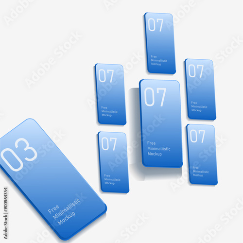 Modern clay mock up smartphone for presentation, information graphics, app display, standing view eps vector format.