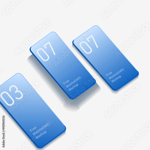 Modern clay mock up smartphone for presentation, information graphics, app display, standing view eps vector format.