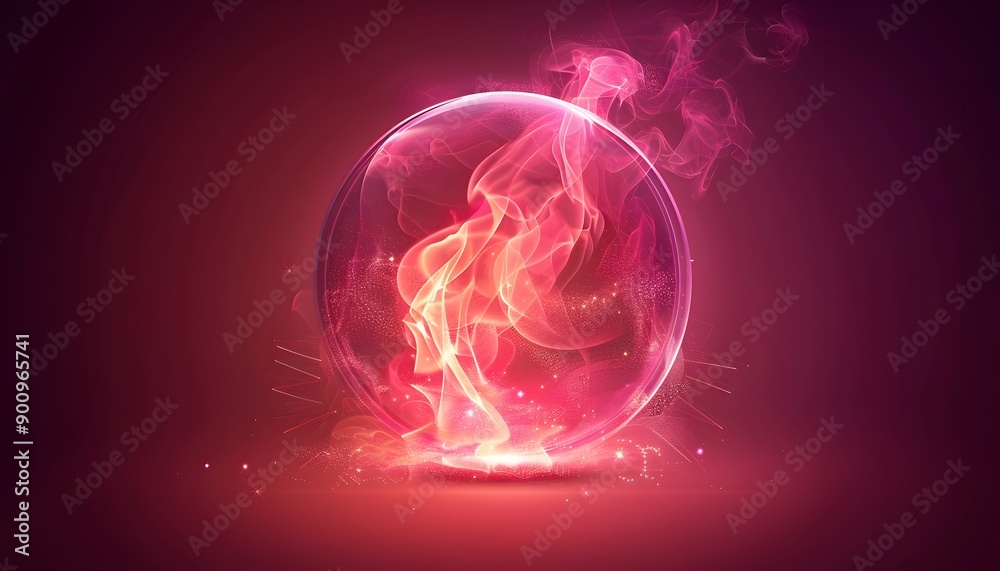 pink glowing circle crystal on dark background pink glowing circle crystal on dark background
