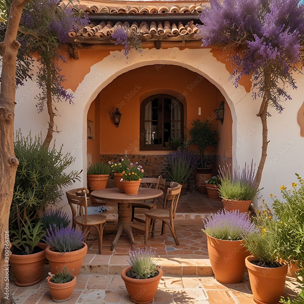 Fototapeta premium Garden in a mediterranean house