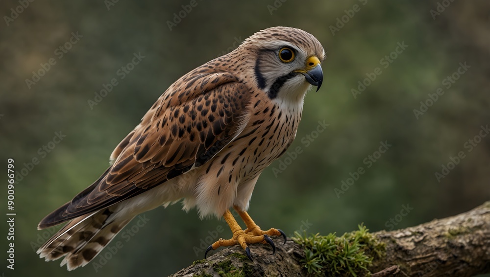 Obraz premium A mythical tale where a kestrel acts as a messenger between worlds ai_generated