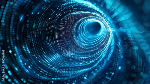 Abstract Blue Light Tunnel