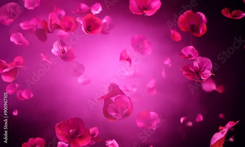 Pink Rose Petals falling loopable