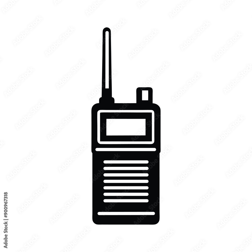 vector silhuotte of walkie talkie on white background vector silhuotte of walkie talkie on white background