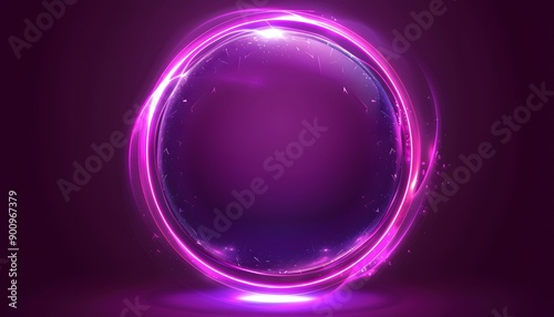 pink glowing circle crystal on dark background