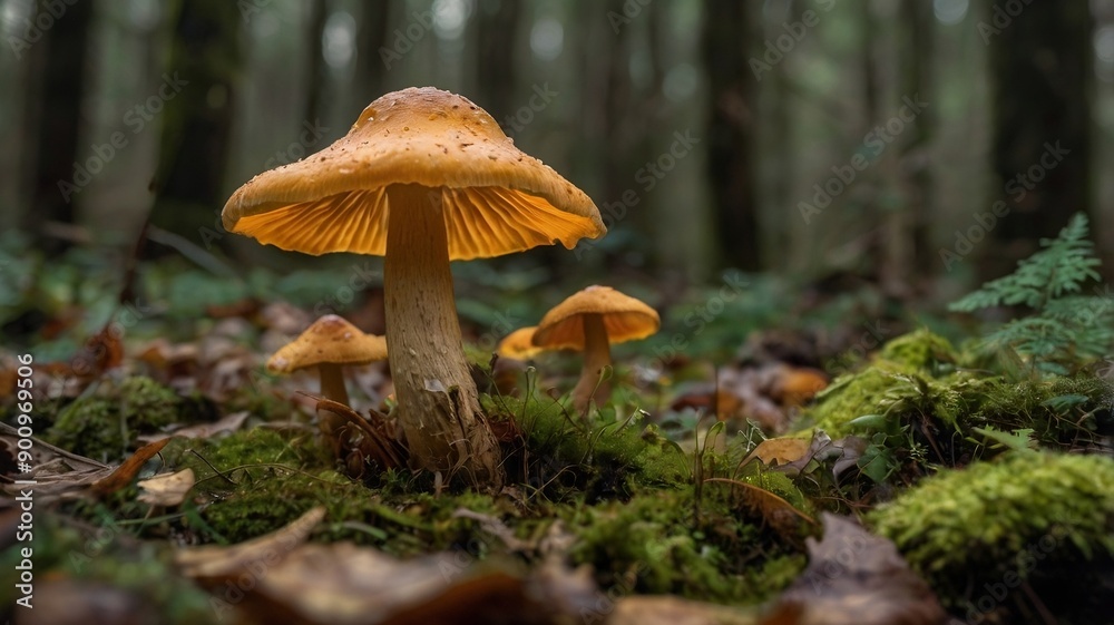 beautiful landscape of mushroom plants. generative ai beautiful landscape of mushroom plants. generative ai