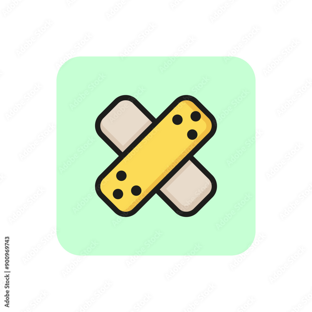 Plaster line icon. Bandage, adhesive, hurt. Health care concept. Can be used for topics like recovery, medical help, emergency, wound