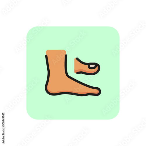 Nail fungus line icon. Foot, leg, toe. Health care concept. Can be used for topics like hygiene, infection, skin care