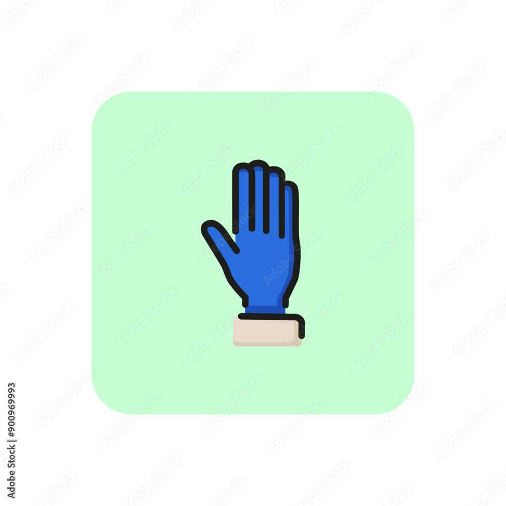 Raised hand line icon. concept. Vector illustration can be used for topics like Raised hand line icon. concept. Vector illustration can be used for topics like