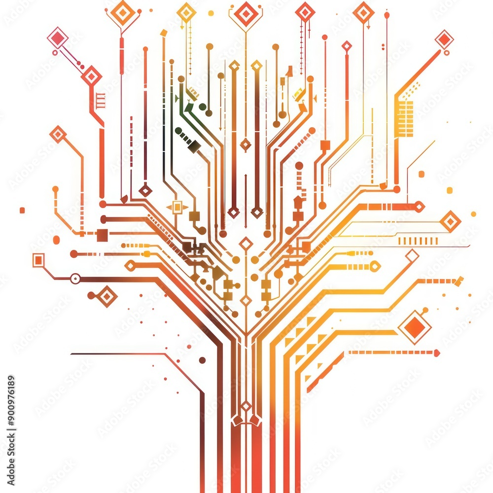 Abstract Circuit Board Tree.