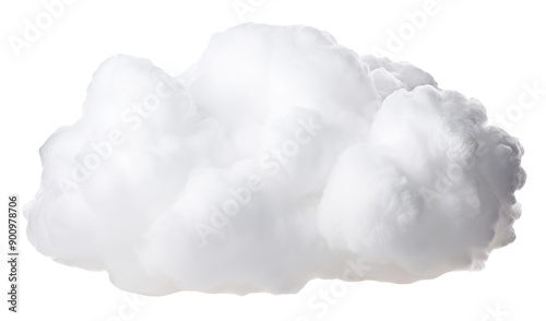 Fluffy white cloud isolated on transparent background photo