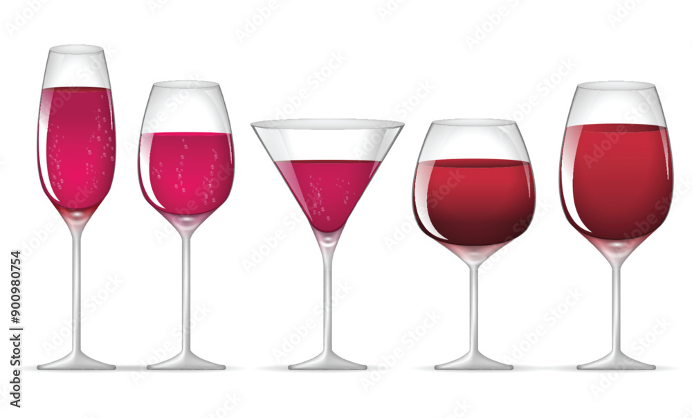 wine glass realistic isolated on white background 3D illustration wine glass realistic isolated on white background 3D illustration