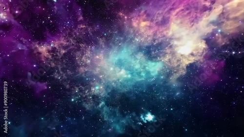 Wallpaper Mural Galaxy Journey Through Colorful Nebula and Stars in Deep Space Generative AI Torontodigital.ca