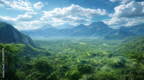 Fototapeta Naklejka Na Ścianę i Meble -  Yongwe National Park Lush tropical scenery and wildlife in Malawi