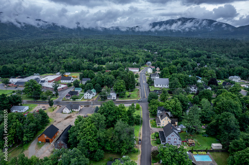 Obraz na plátně Aerial view of Bartlett, New Hampshire in summer