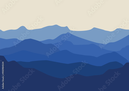 vector mountain panorama illustration design.