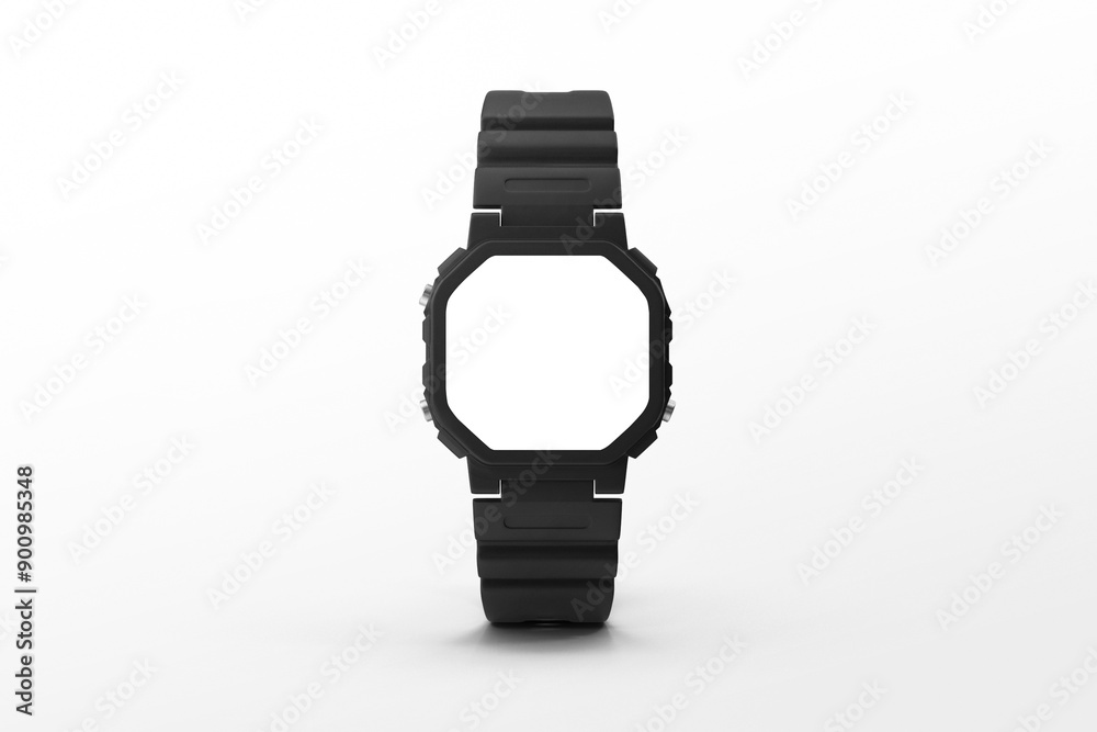 Black Generic Digital Watch Mockup Black Generic Digital Watch Mockup