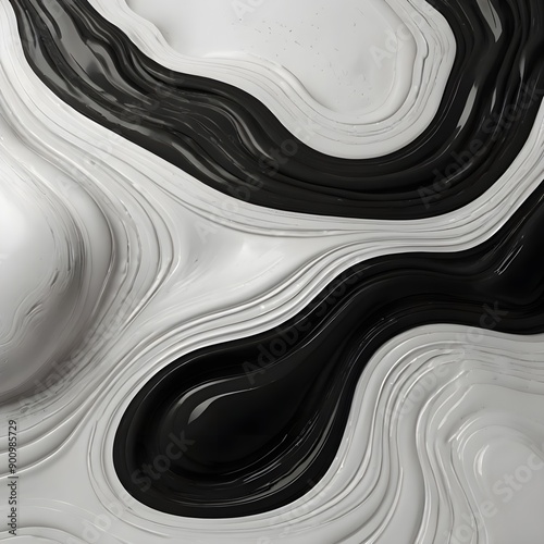 Minimal black and white 4k texture wallpaper with abstract fluid shapes. Concept Minimalism, Black and White, 4K Wallpaper, Abstract, Fluid Shapes
