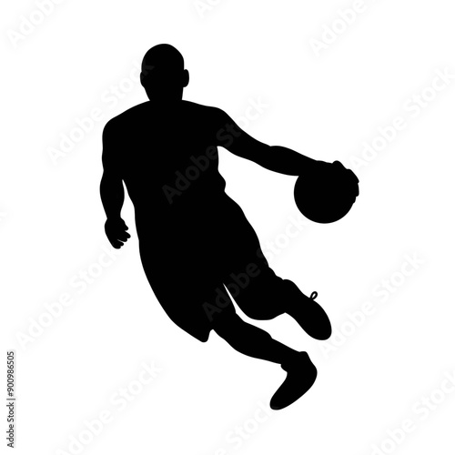 Silhouettes of Basketball Players, Sport Men, Collection, Silhouette, Jump, Run, Ball, Lifestyle, Playoff, Dynamic, Player photo