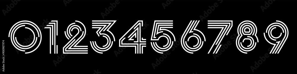 set of creative number 1 to 10 logo designs. abstract number design vector illustration