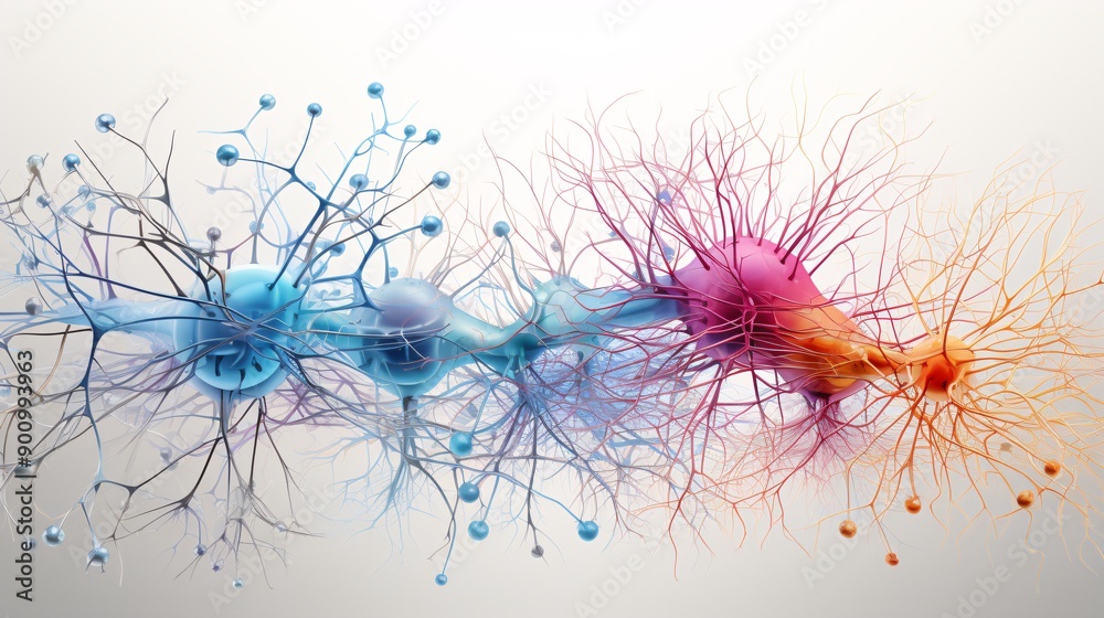 Obraz premium An artistic representation of the brain with vibrant neural pathways