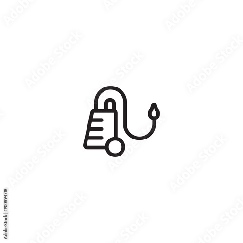Car vacuum cleaner line icon, car washing concept, Industrial Cleaning Tool sign on white background, Cleaning machine icon in outline style for mobile and web design. Editable icon.