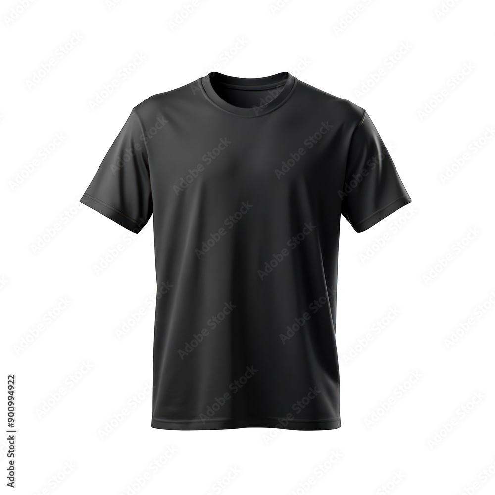 Black t-shirts mockup isolated on transparent background Black t-shirts mockup isolated on transparent background