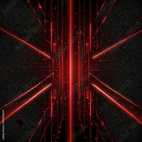 Abstract red light effect background. Futuristic technology light lines vector concept. Modern simple red light element design on color black background 