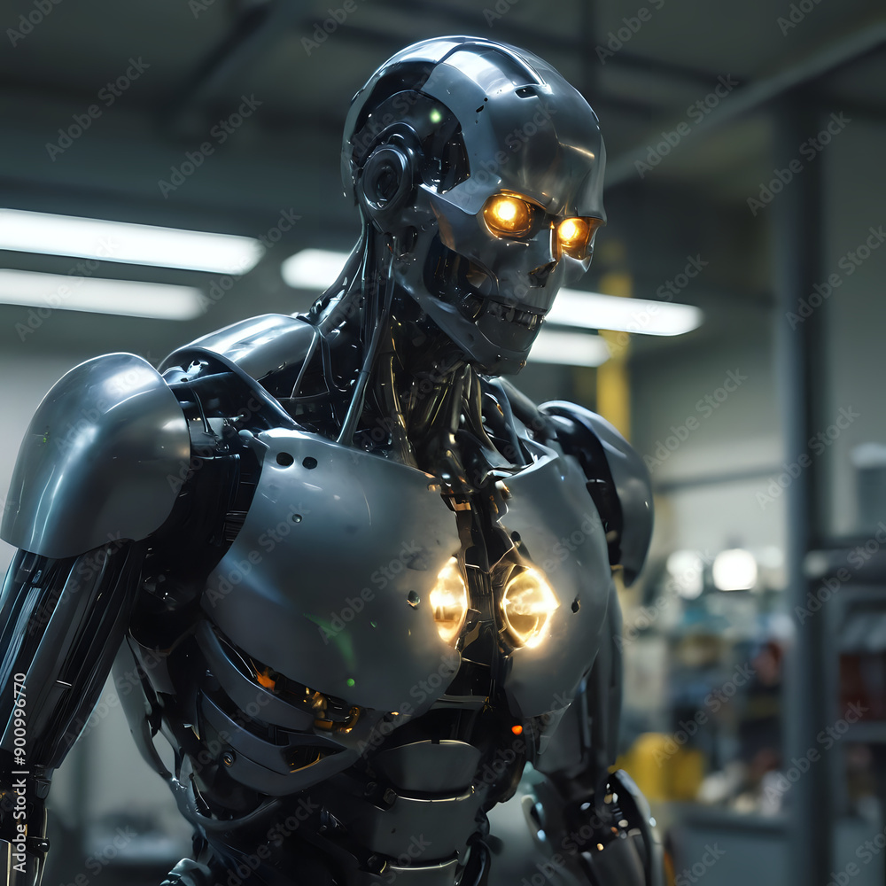 a robot that is standing in a room a robot that is standing in a room