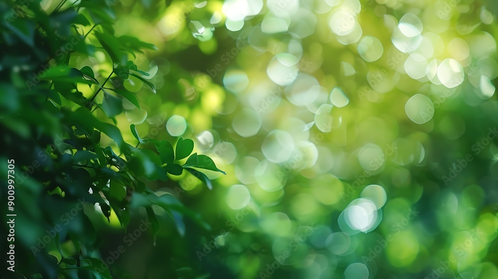 Green blurred nature background out of focus : Generative AI Green blurred nature background out of focus : Generative AI