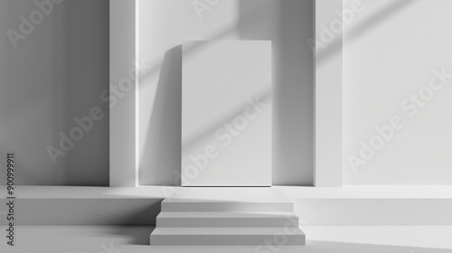 High-Quality 3D Rectangle Mock-Up Image with Extended Length and Height on a White Background